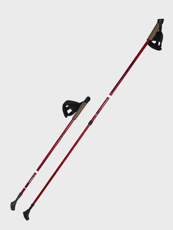 NILS CAMP KIJE DO NORDIC WALKING TREKKINGOWE REGULOWANE SKŁADANE NW802 ALUMINIUM CZERWONE 