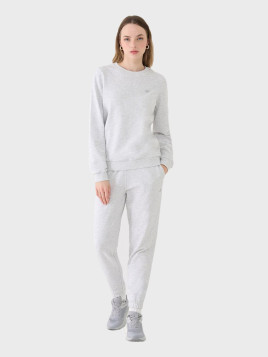 4F SPODNIE DAMSKIE DRESOWE SPORTOWE JOGGERY TTROF1138 JASNOSZARY MELANŻ XXL