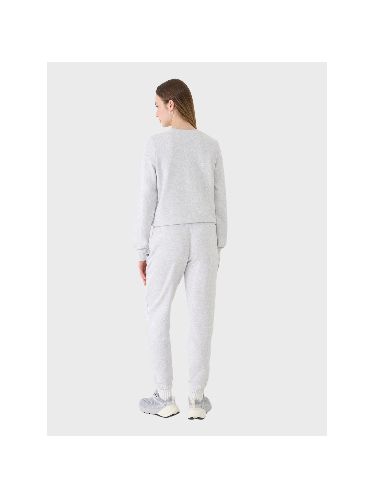 4F SPODNIE DAMSKIE DRESOWE SPORTOWE JOGGERY TTROF1138 JASNOSZARY MELANŻ XXL