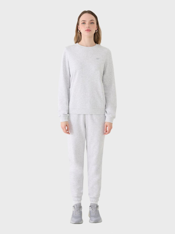 4F SPODNIE DAMSKIE DRESOWE SPORTOWE JOGGERY TTROF1138 JASNOSZARY MELANŻ XXL