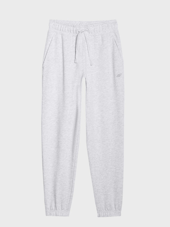 4F SPODNIE DAMSKIE DRESOWE SPORTOWE JOGGERY TTROF1138 JASNOSZARY MELANŻ XXL