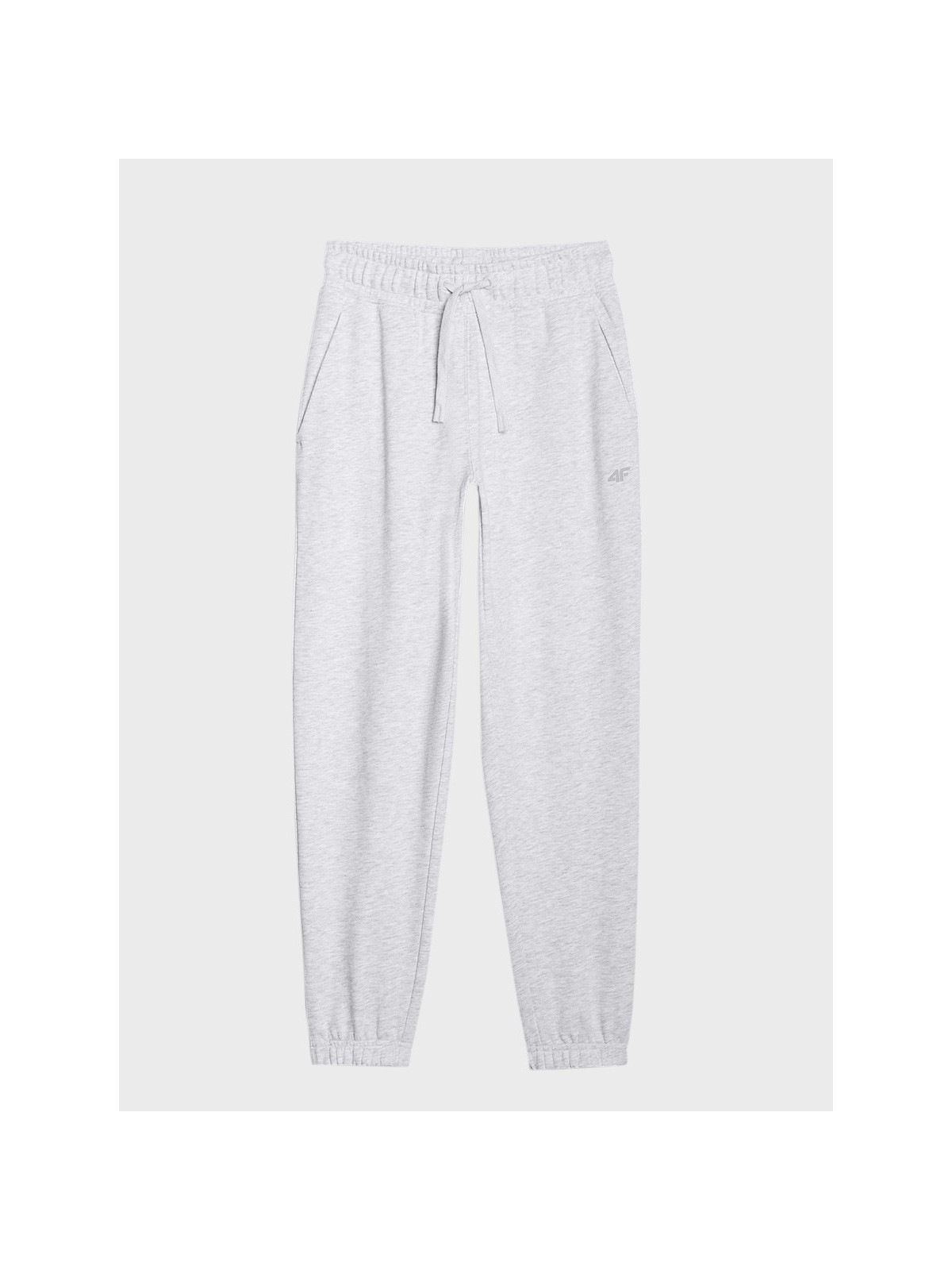 4F SPODNIE DAMSKIE DRESOWE SPORTOWE JOGGERY TTROF1138 JASNOSZARY MELANŻ XXL
