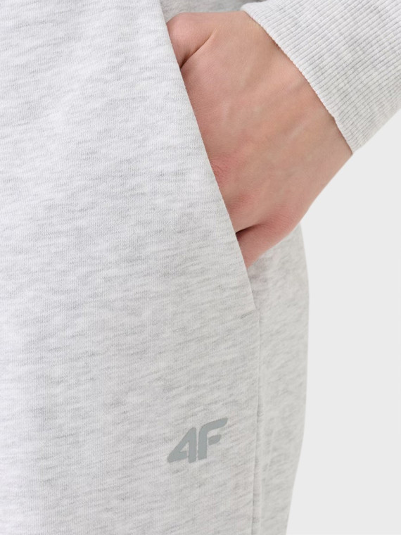 4F SPODNIE DAMSKIE DRESOWE SPORTOWE JOGGERY TTROF1138 JASNOSZARY MELANŻ XXL