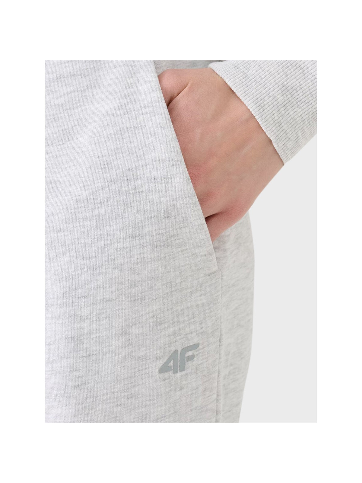 4F SPODNIE DAMSKIE DRESOWE SPORTOWE JOGGERY TTROF1138 JASNOSZARY MELANŻ XXL