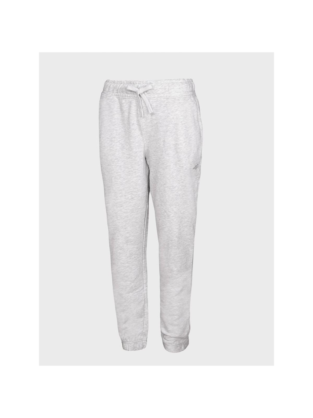 4F SPODNIE DAMSKIE DRESOWE SPORTOWE JOGGERY TTROF1138 JASNOSZARY MELANŻ XXL