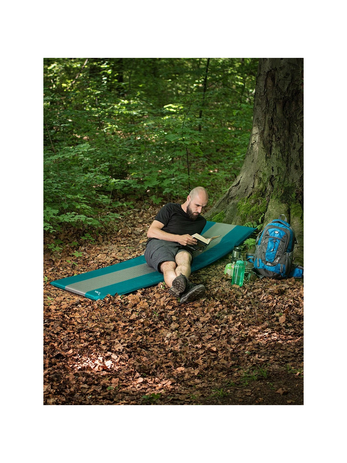NILS CAMP MATA SAMOPOMPUJĄCA 60x195cm NC4340 turkusowo-szara