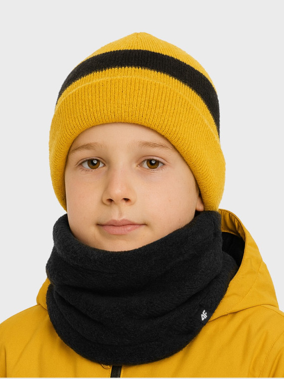 4F KOMIN DZIECIĘCY ZIMOWY TERMOAKTYWNY ABDAU129 PLUSZ GŁĘBOKI CZARNY