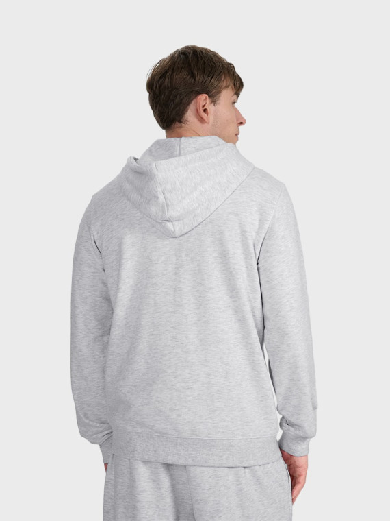 4F BLUZA MĘSKA DRESOWA TSWSM1768 ROZPINANA Z KAPTUREM JASNYSZARY MELANŻ XL