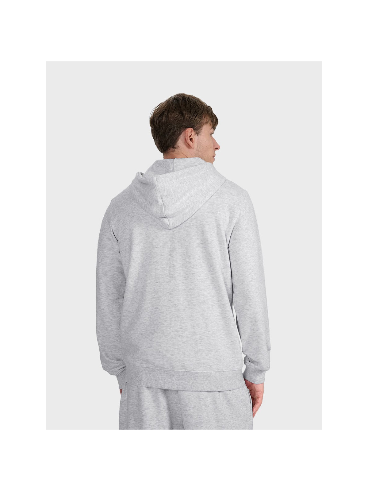 4F BLUZA MĘSKA DRESOWA TSWSM1768 ROZPINANA Z KAPTUREM JASNYSZARY MELANŻ XL