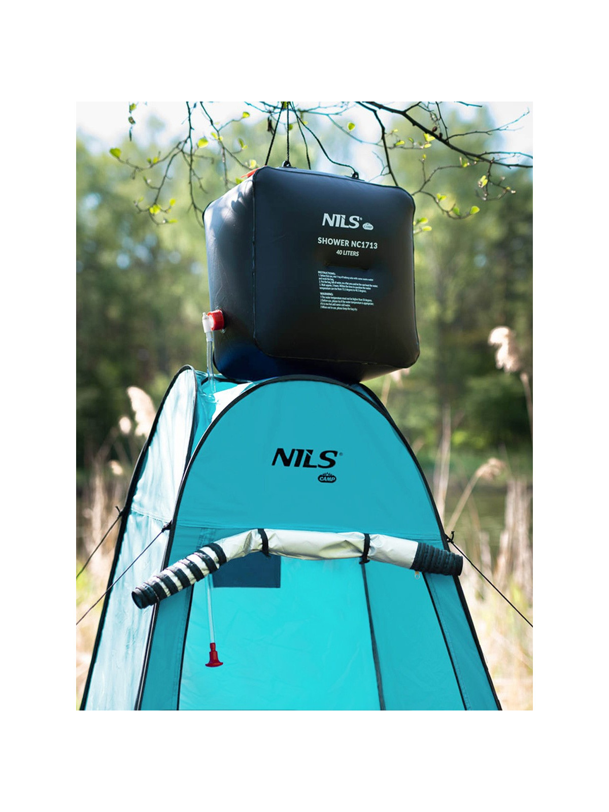NILS CAMP Przebieralnia samorozkładająca namiot prysznic NC1706 Turkusowa