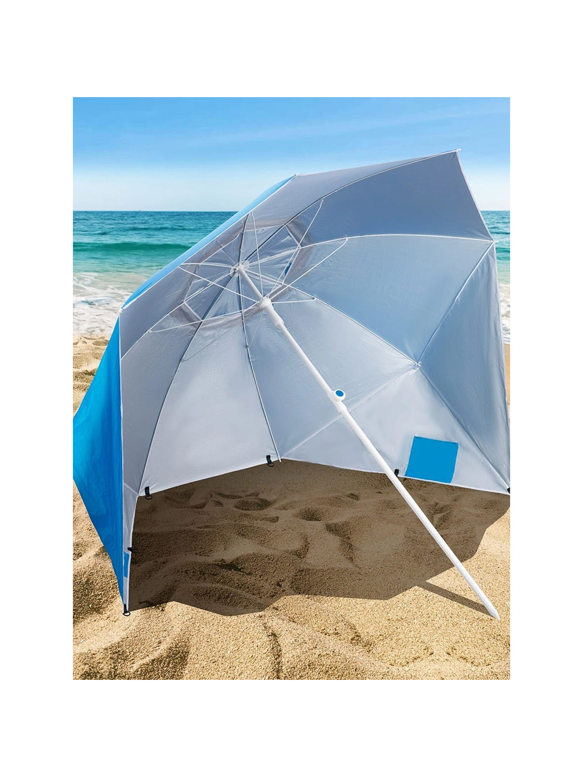 NILS CAMP Parasol plażowy ogrodowy NC7822  XL 220 CM Niebies