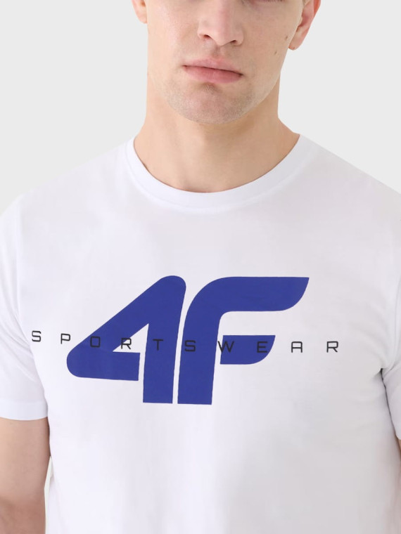 4F Koszulka męska sportowa TTSHM3015 Biała XXL