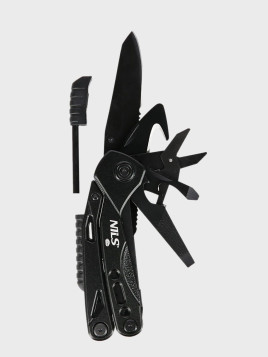 NILS CAMP Multitool NC1744 Narzędzie Wielofunkcyjne 12w1 + Bity Czarny