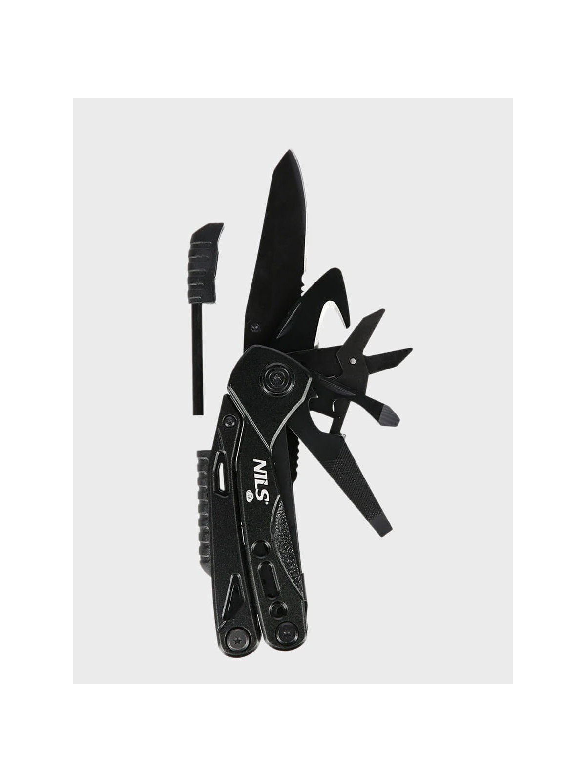 NILS CAMP Multitool NC1744 Narzędzie Wielofunkcyjne 12w1 + Bity Czarny
