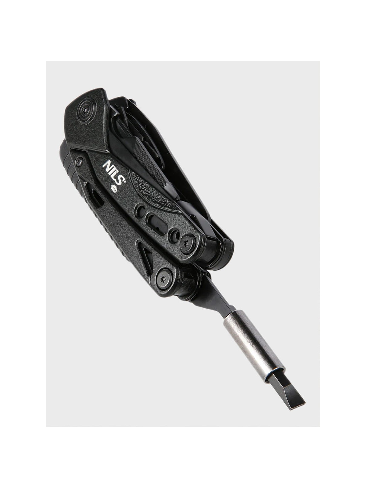 NILS CAMP Multitool NC1744 Narzędzie Wielofunkcyjne 12w1 + Bity Czarny