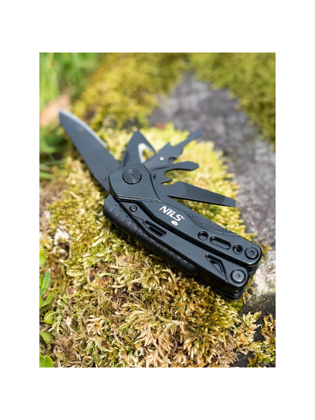 NILS CAMP Multitool NC1744 Narzędzie Wielofunkcyjne 12w1 + Bity Czarny