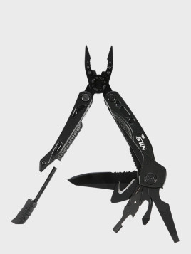 NILS CAMP Multitool NC1744 Narzędzie Wielofunkcyjne 12w1 + Bity Czarny