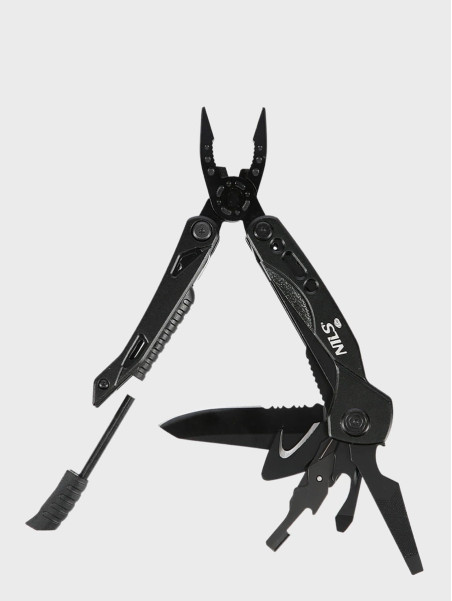 NILS CAMP Multitool NC1744 Narzędzie Wielofunkcyjne 12w1 + Bity Czarny