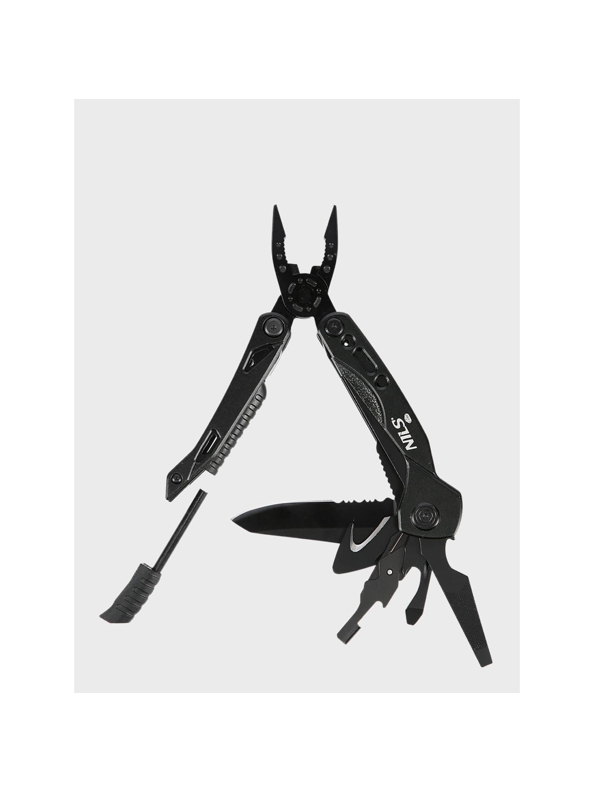 NILS CAMP Multitool NC1744 Narzędzie Wielofunkcyjne 12w1 + Bity Czarny