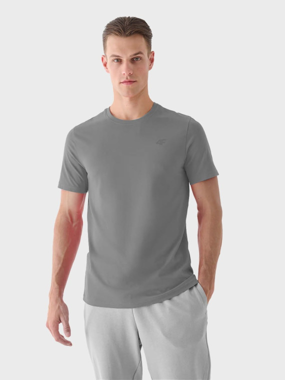 4F Koszulka Męska T-Shirt TTSHM1843 Szara S