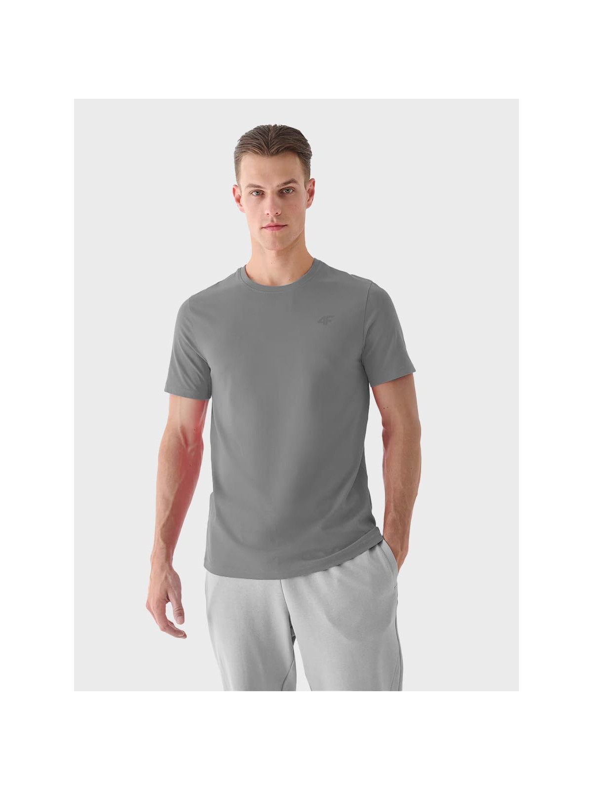 4F Koszulka Męska T-Shirt TTSHM1843 Szara S