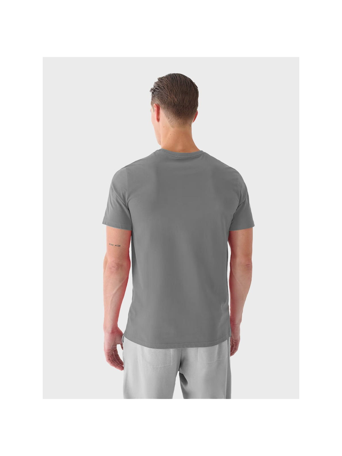 4F Koszulka Męska T-Shirt TTSHM1843 Szara S