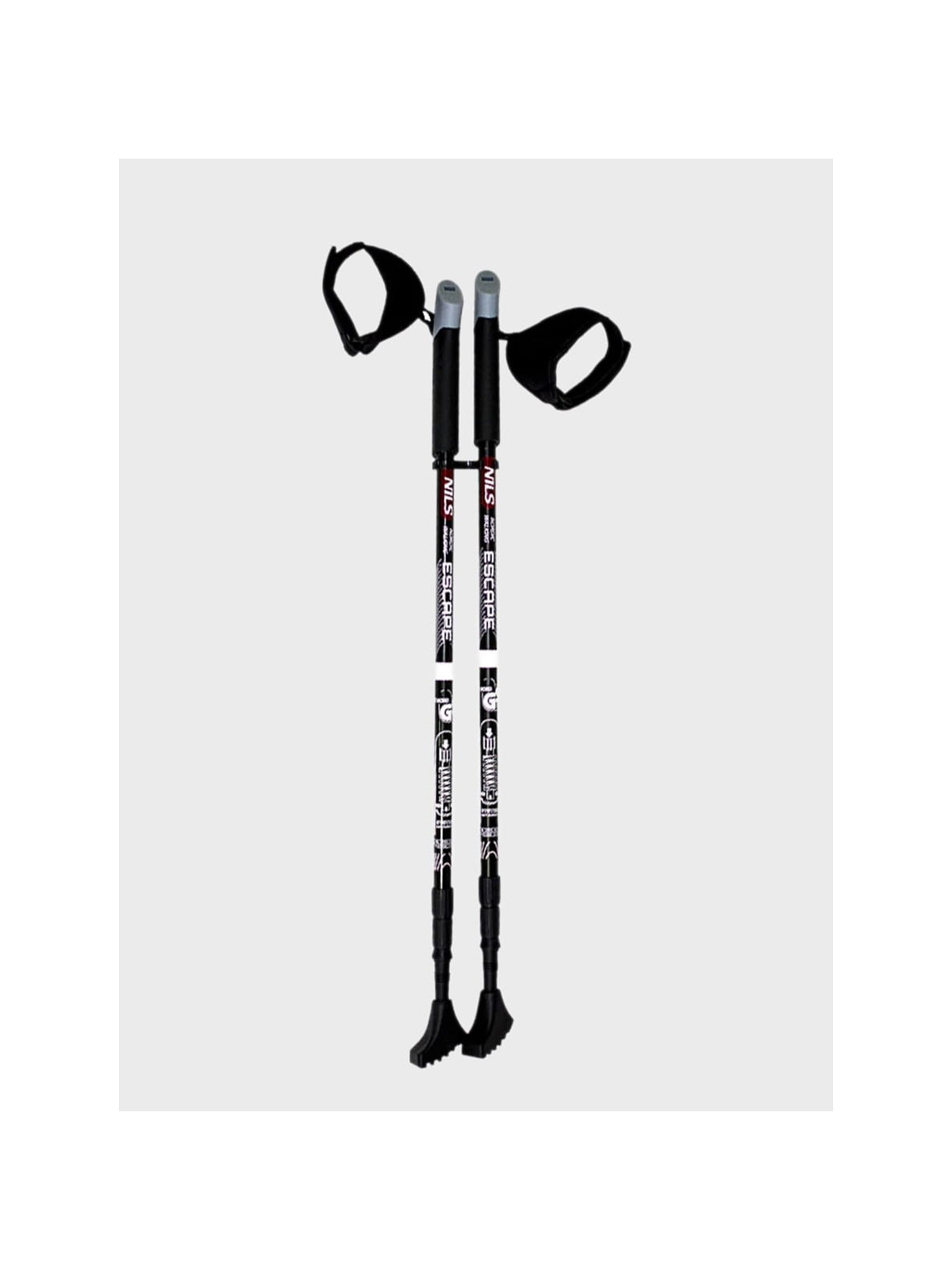 NILS CAMP KIJE DO NORDIC WALKING TREKKINGOWE REGULOWANE NW608 ALUMINIUM CZARNE