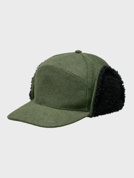 BRANDIT Czapka Zimowa Męska z Daszkiem Uszatka Lumberjack oliwkowa