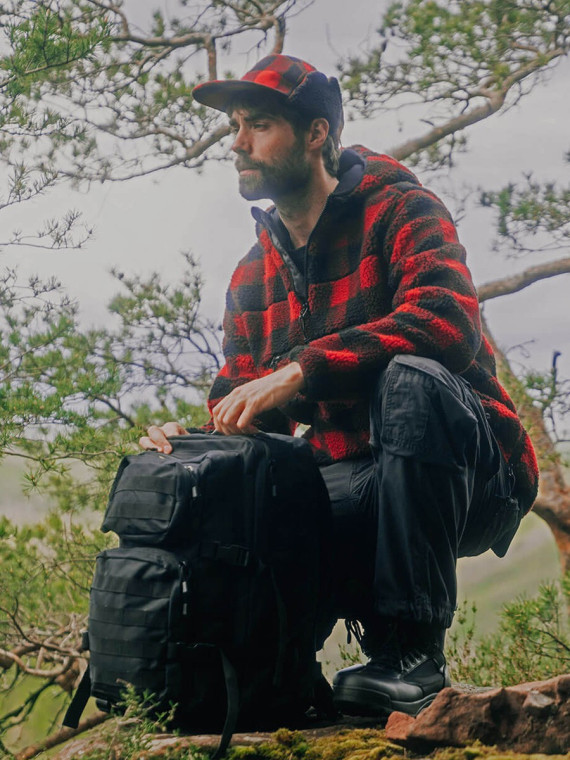 BRANDIT Czapka Zimowa Męska z Daszkiem Uszatka Lumberjack oliwkowa