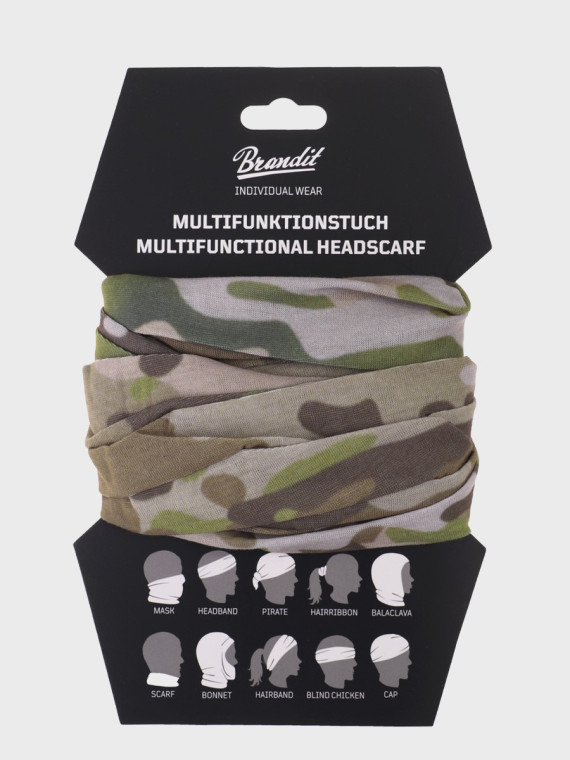 BRANDIT KOMIN WIELOFUNKCYJNY CHUSTA BANDANA MULTICAM