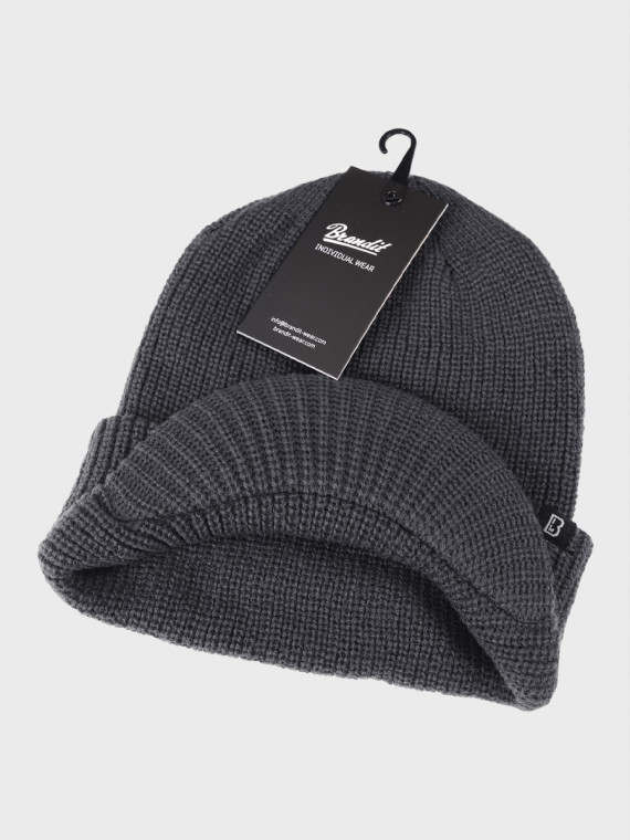 BRANDIT CZAPKA ZIMOWA Z DASZKIEM SHIELD CAP ANTRACYTOWA