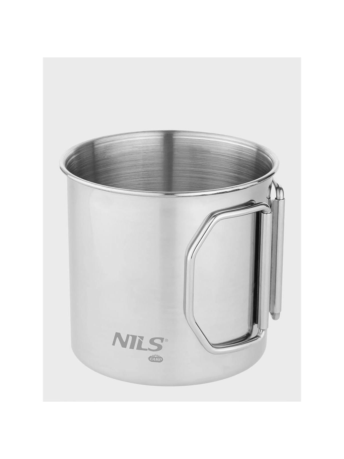 NILS CAMP Zestaw 4 kubków turystycznych 4 x 300 ml składane uchwyty stal nierdzewna