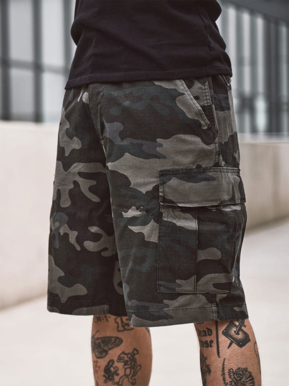 BRANDIT KRÓTKIE SPODNIE BOJÓWKI BDU RIP STOP DARK CAMO XXL