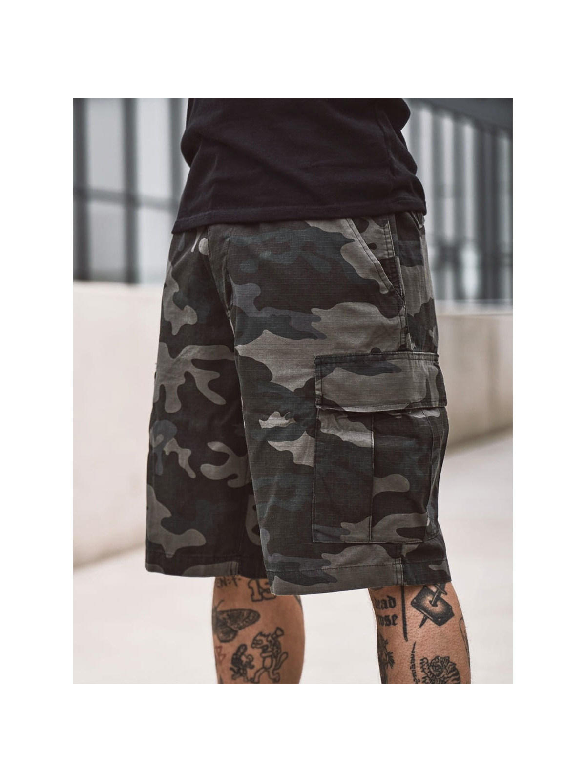 BRANDIT KRÓTKIE SPODNIE BOJÓWKI BDU RIP STOP DARK CAMO XXL