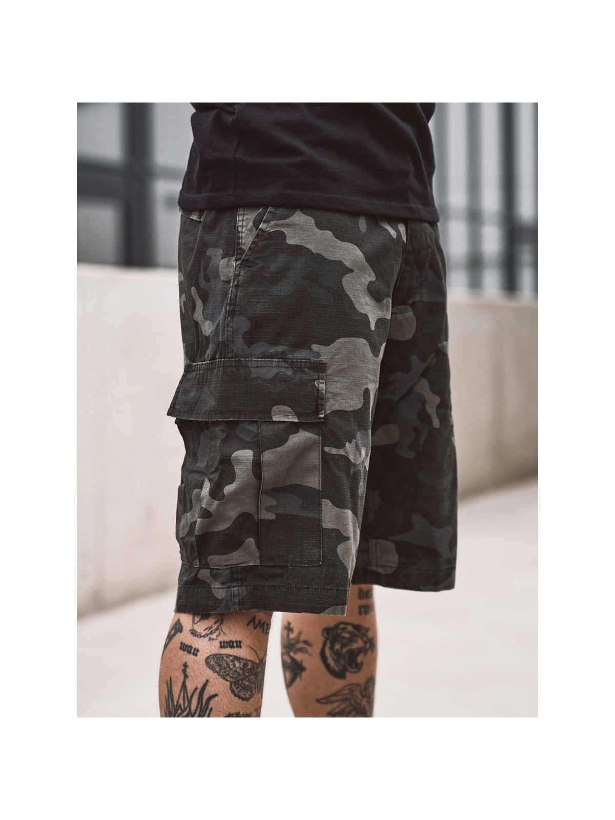 BRANDIT KRÓTKIE SPODNIE BOJÓWKI BDU RIP STOP DARK CAMO XXL