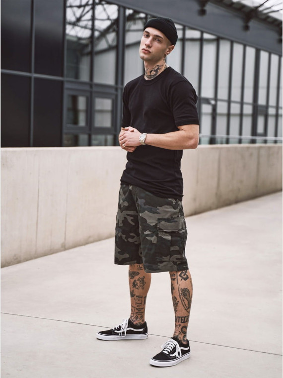 BRANDIT KRÓTKIE SPODNIE BOJÓWKI BDU RIP STOP DARK CAMO XXL