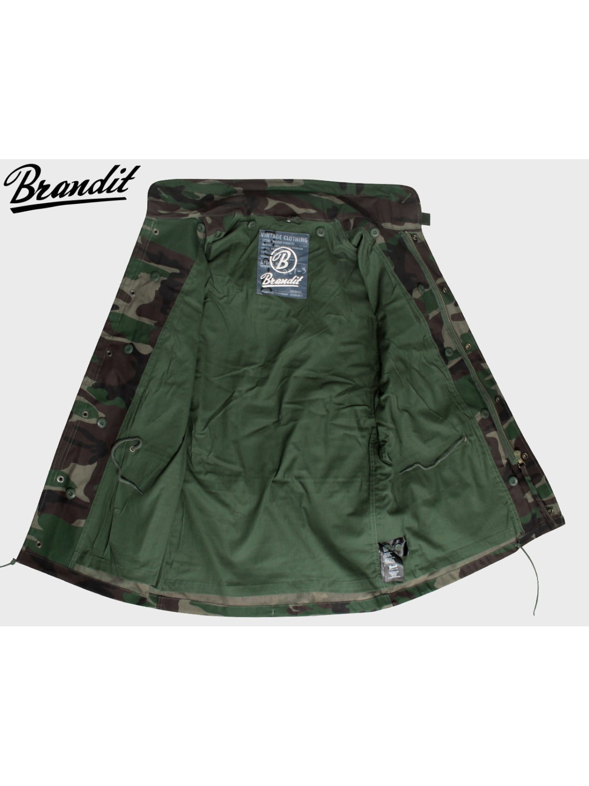 BRANDIT KURTKA WOJSKOWA M65 STANDARD 2W1 WOODLAND 3XL