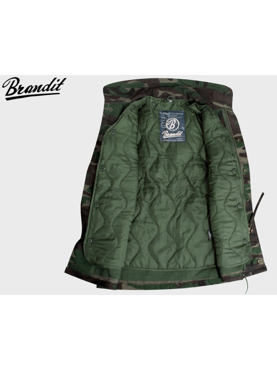 BRANDIT KURTKA WOJSKOWA M65 STANDARD 2W1 WOODLAND 3XL