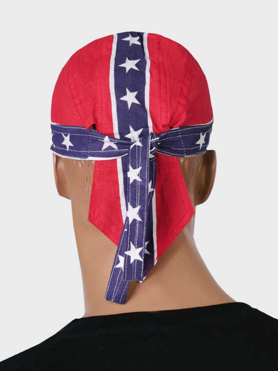 FOSTEX GARMENTS Chusta bandana bandama czapka Headwrap Blue Stripe Red Flag 