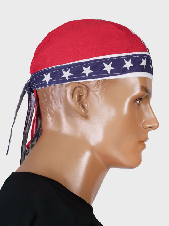 FOSTEX GARMENTS Chusta bandana bandama czapka Headwrap Blue Stripe Red Flag 
