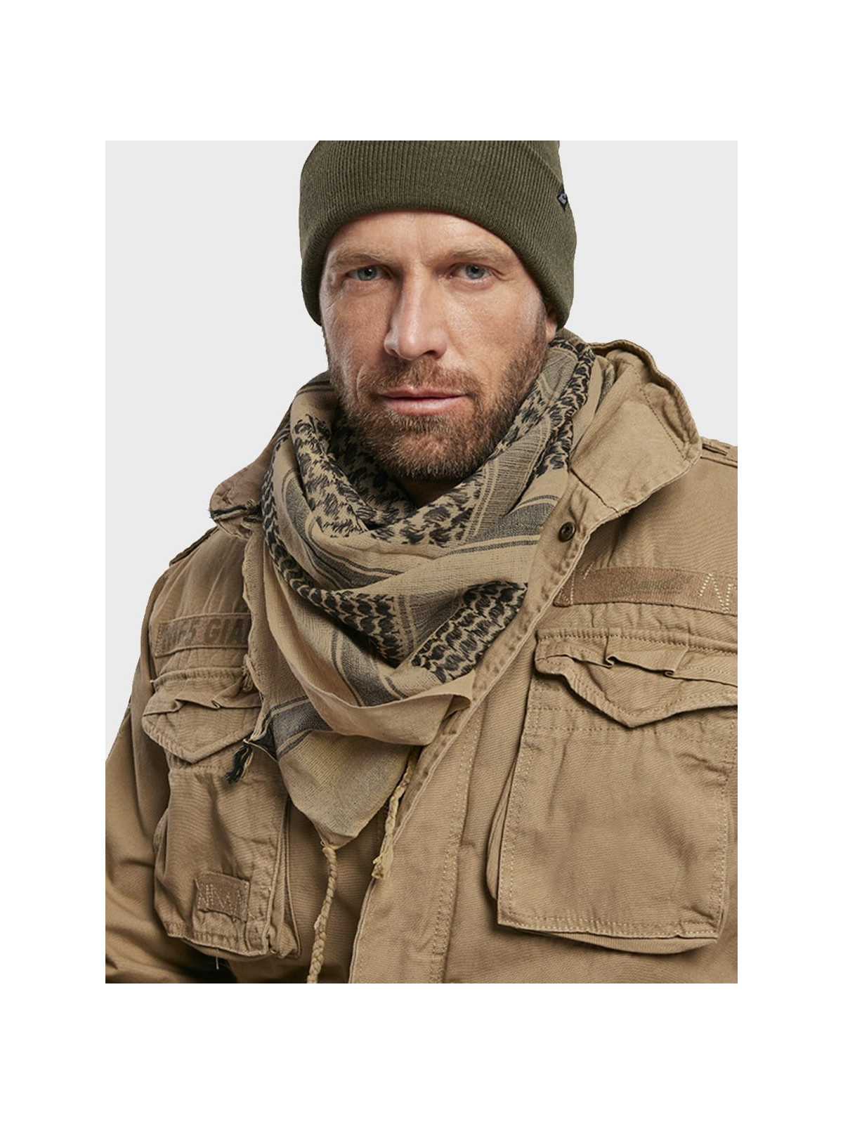 BRANDIT CHUSTA ARAFATKA WOJSKOWA KEFIJA 110X110 CM KHAKI/CZARNA