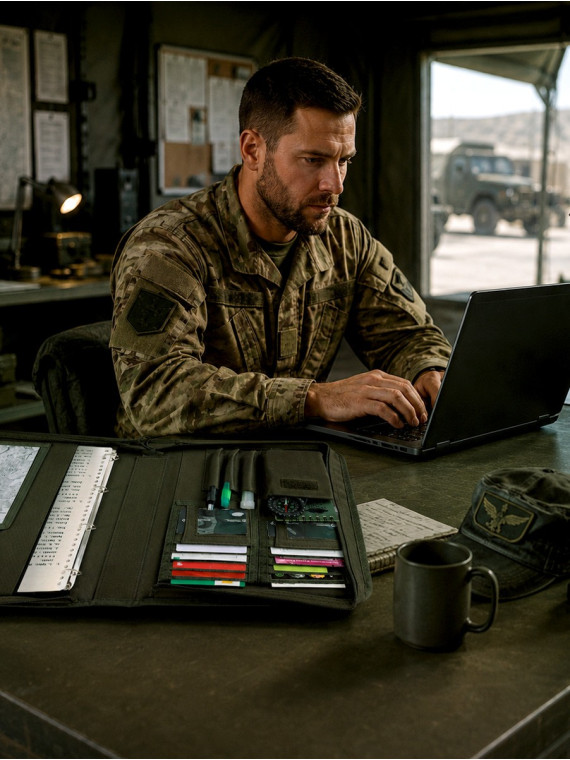 DOMINATOR URBAN COMBAT Pokrowiec wojskowy na notes dokumenty A4 teczka organizer Ranger Green