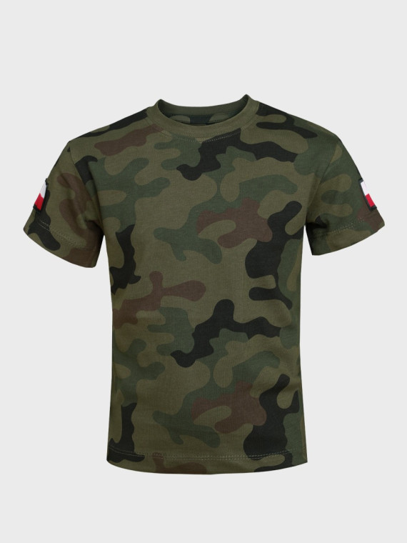 DOMINATOR URBAN COMBAT Koszulka dziecięca chłopięca t-shirt bawełna z flagami PL WZ.93 152