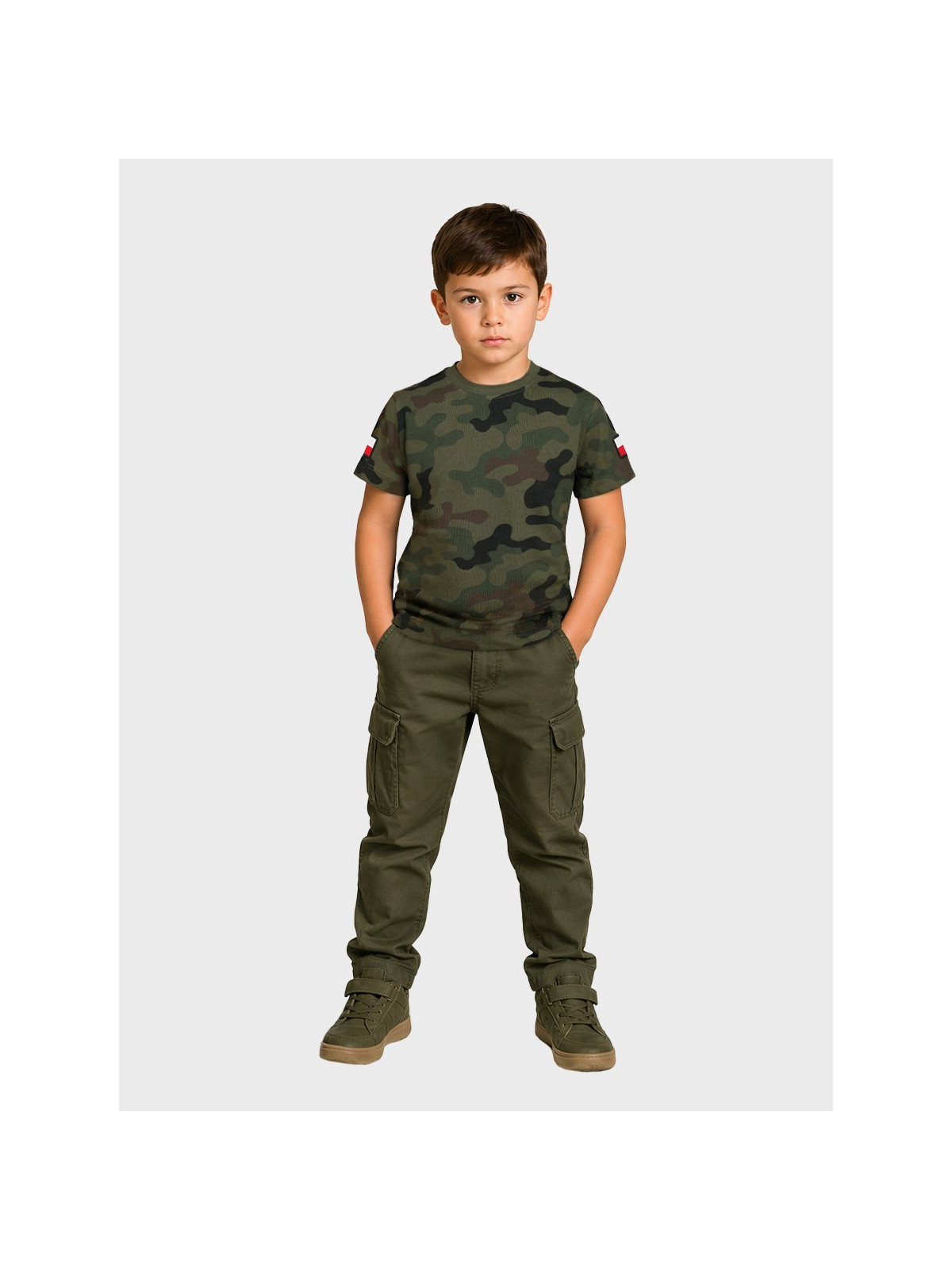 DOMINATOR URBAN COMBAT Koszulka dziecięca chłopięca t-shirt bawełna z flagami PL WZ.93 152