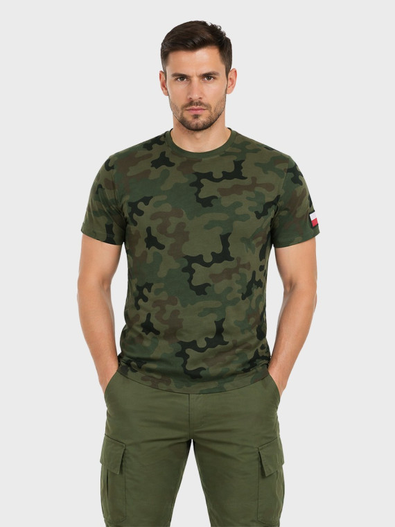 DOMINATOR URBAN COMBAT Koszulka męska bawełniana T-Shirt z naszywkami flagi PL WZ.93 3XL