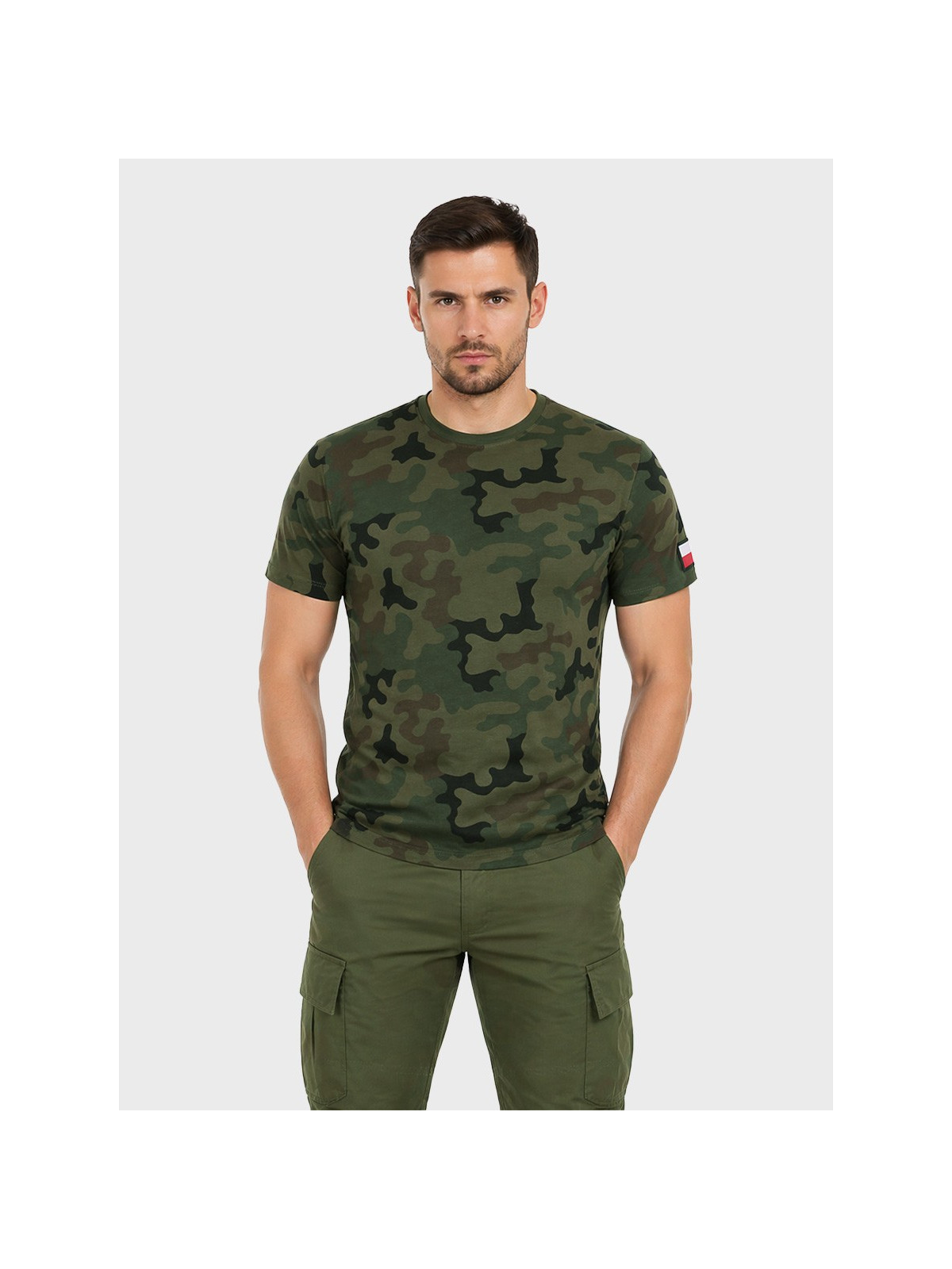 DOMINATOR URBAN COMBAT Koszulka męska bawełniana T-Shirt z naszywkami flagi PL WZ.93 3XL