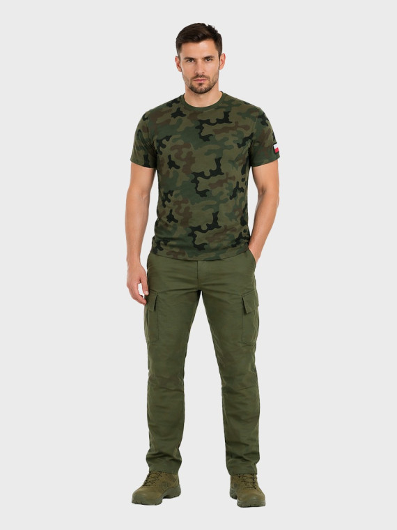 DOMINATOR URBAN COMBAT Koszulka męska bawełniana T-Shirt z naszywkami flagi PL WZ.93 3XL