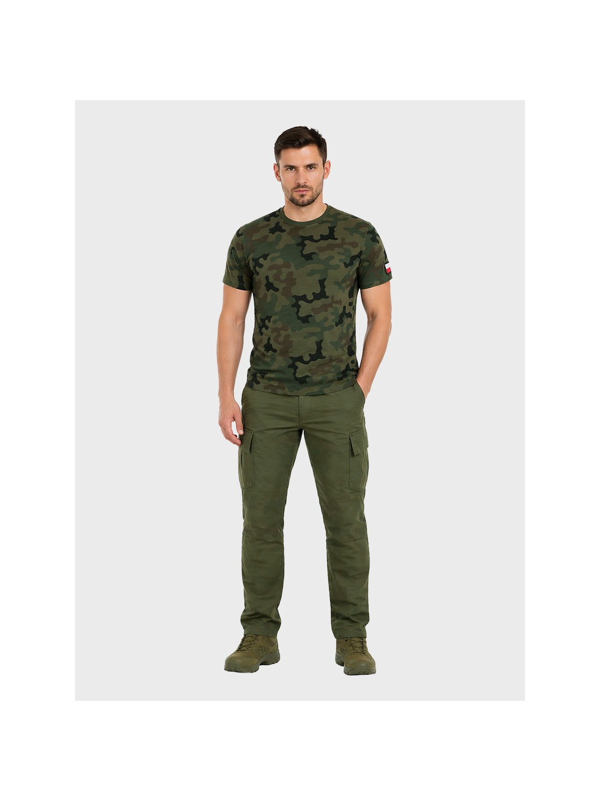 DOMINATOR URBAN COMBAT Koszulka męska bawełniana T-Shirt z naszywkami flagi PL WZ.93 3XL