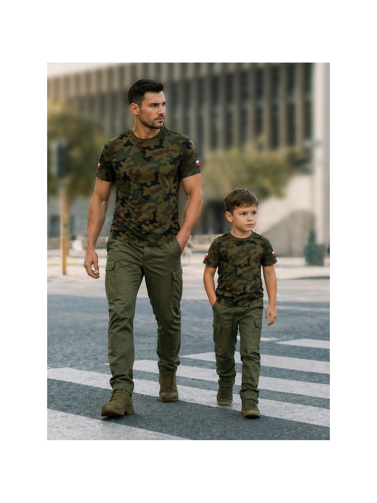 DOMINATOR URBAN COMBAT Koszulka męska bawełniana T-Shirt z naszywkami flagi PL WZ.93 3XL