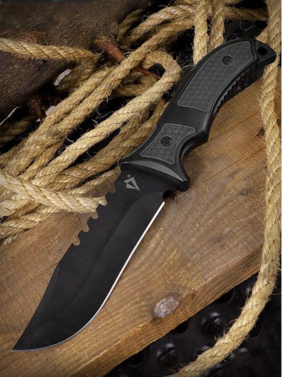 DOMINATOR URBAN COMBAT NÓŻ TAKTYCZNY WOJSKOWY MYŚLIWSKI BUSHCRAFT FUTERAŁ Czarno-szary